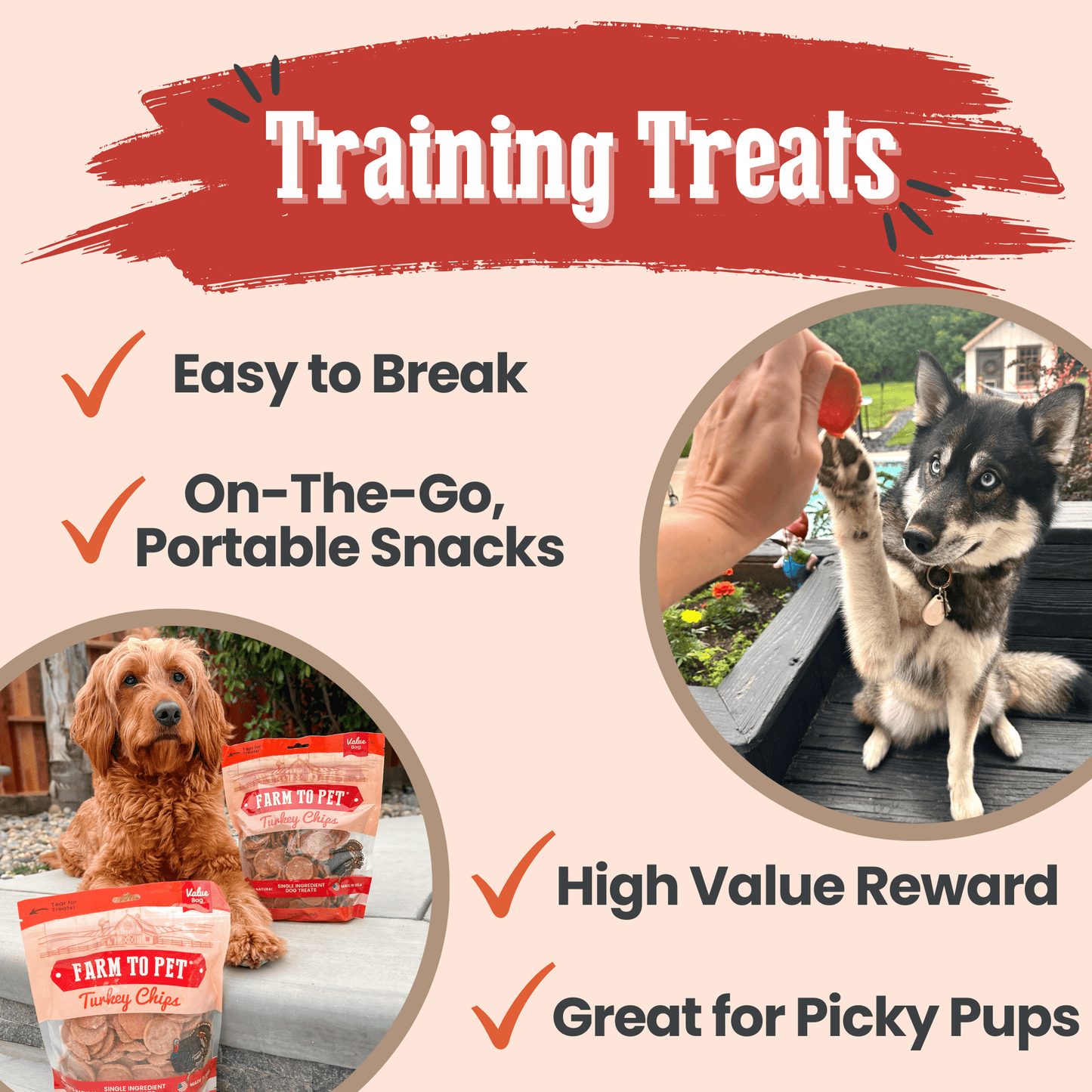 Turkey Chips for Dogs | All-Natural Single-Ingredient Healthy Dog Treats